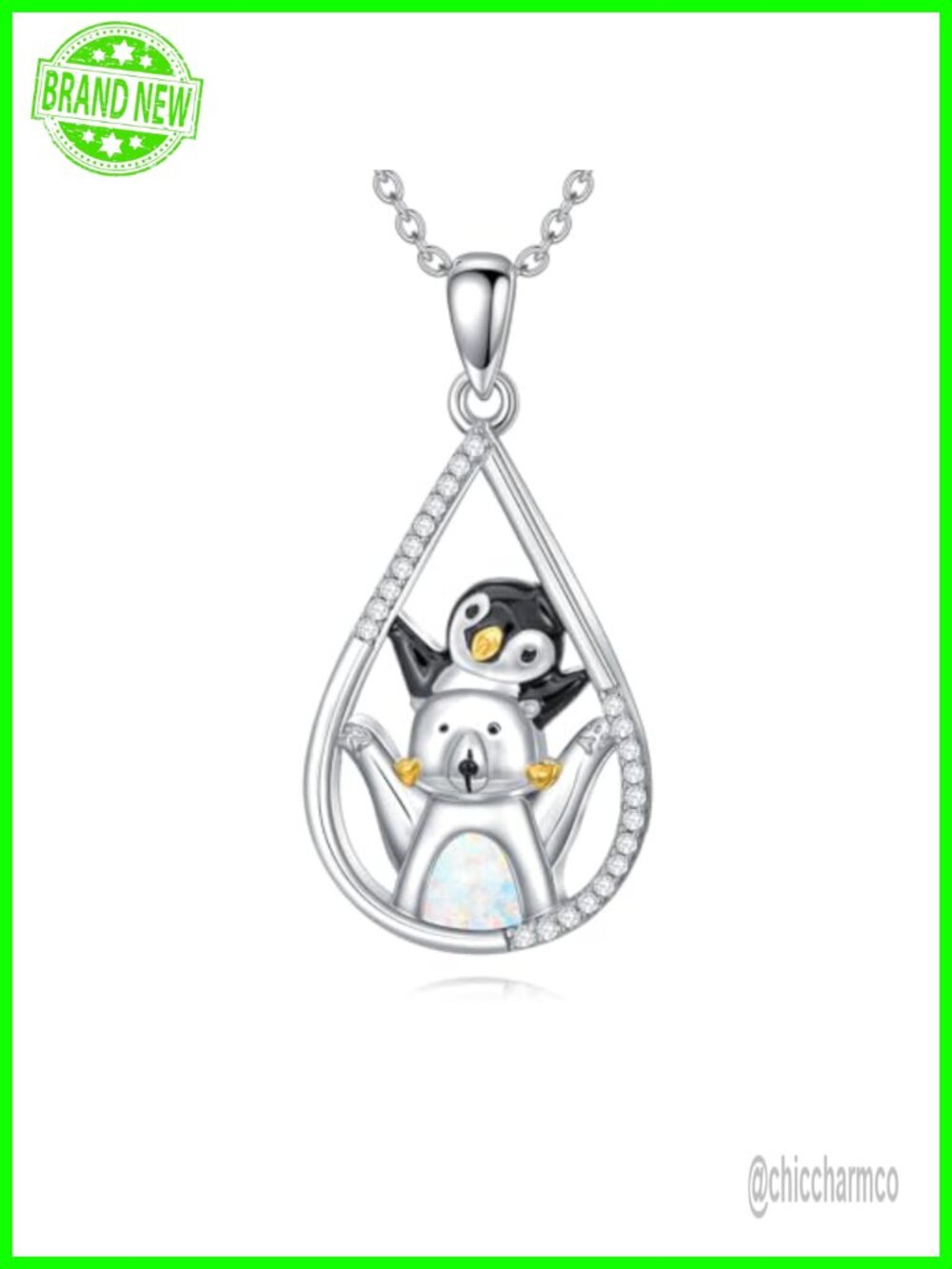 925 Sterling Silver Opal Animal Pendant Necklace Dainty Hypoallergenic Gift for